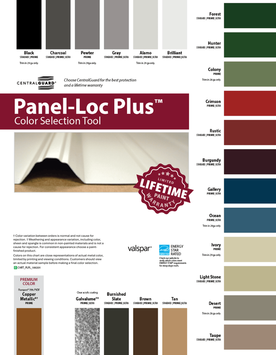 Central States Panel Lock Plus Metal Roof Sample