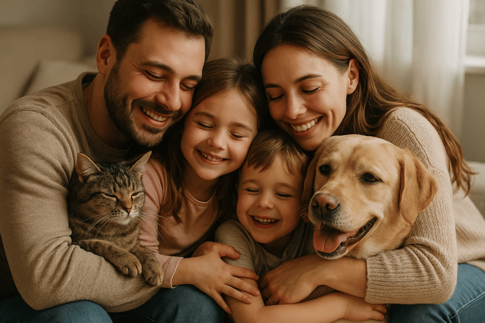 câlin en famille pour la journée internationale des câlins