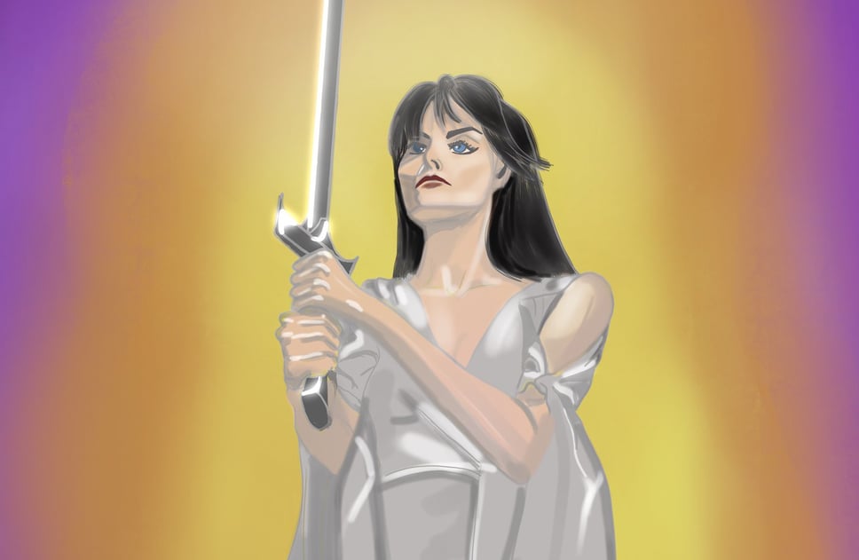 Femme tenant une épée woman holding a sword