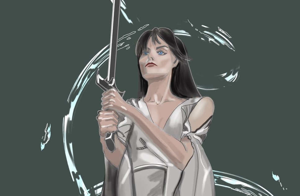 Femme tenant une épée woman holding a sword
