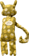 yellow with circle cat with scrunchy tail