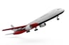a large jetliner flying in the air