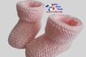 Chaussons roses modele layette bb tricot bebe fait main