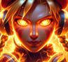 Eternal Archive of Free Games en Gamejolt and woman with headphones on a fire