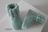 chaussons vert layette bb tricotée main