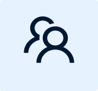 "Icon representing a collaborative work environment with people engaging in discussion."