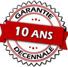 Badge Garantie Décennale 10 ans pour travaux de toiture avec couvreur certifié dans les Hauts-de-Seine 92.