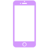 a purple phone with a black background and a phone