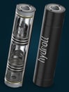 Dwukomorowy hydroakumulator firmy hydroll na ciemnoniebieskim tle