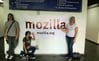 Me and friends in front of Mozilla's banner