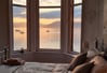 The bedroom at Gourock Seaview Holiday Let with a view of the ocean and boats