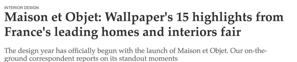 Titre de l'article du magazine Wallpaper