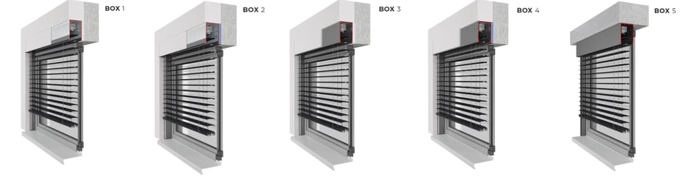 a series of four different types of doors