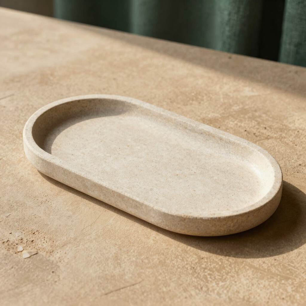 Sandstone Ceramic Rolling Tray