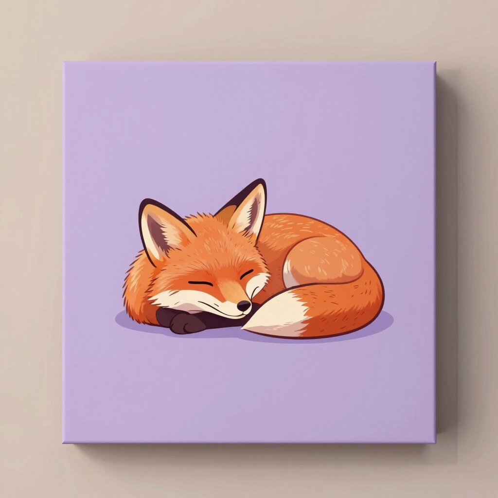 Print Art-Mignon "Le Renard Endormi"