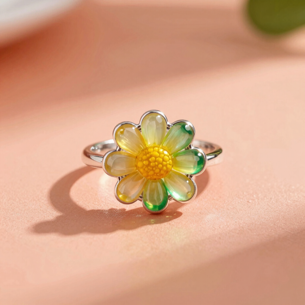 Bague Marguerite Translucide Ajustable