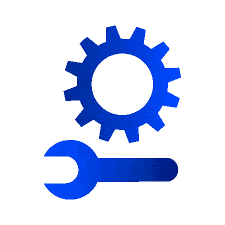 Clé à molette et rouage en mouvement pour illustrer le service de maintenance de site web