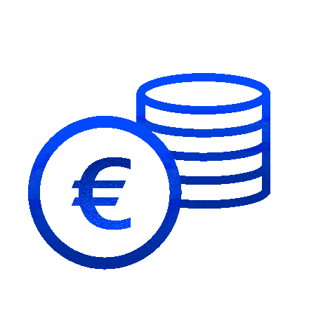 Pictogramme pas cher avec pièces de monnaie en euro