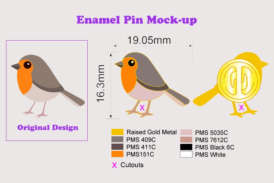 Custom enamel pin mockup guide by CreatePins