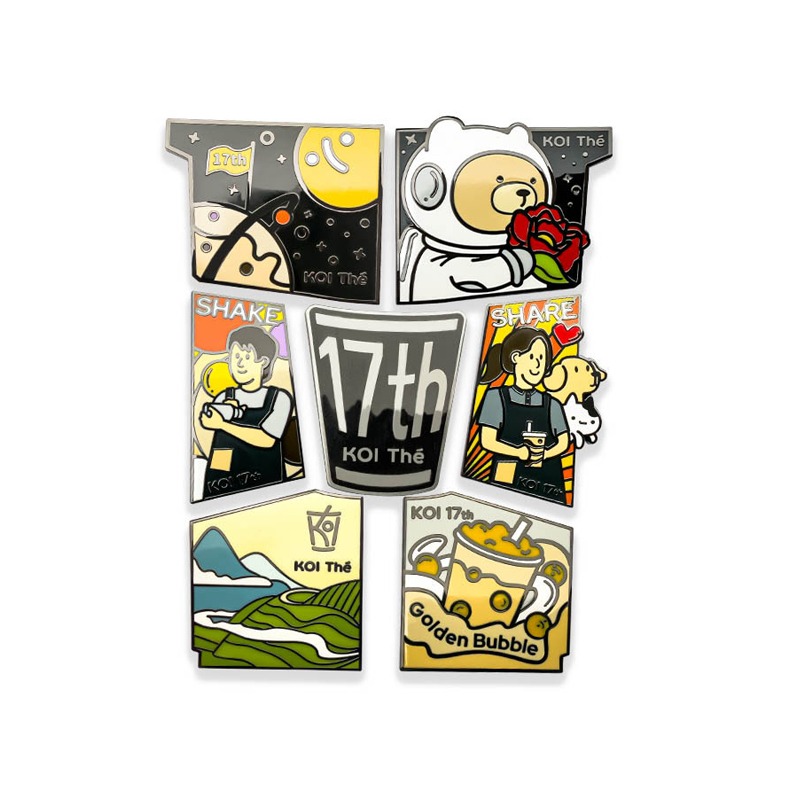 Hard enamel pin with polished smooth surface and durable finish