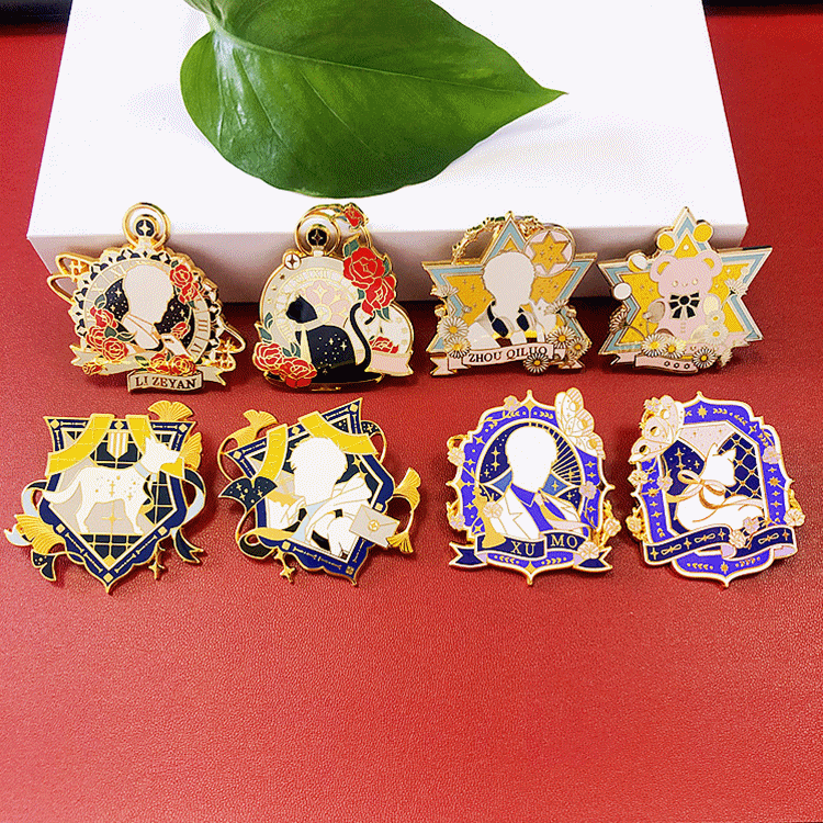 a bunch of pins with some of them on a table