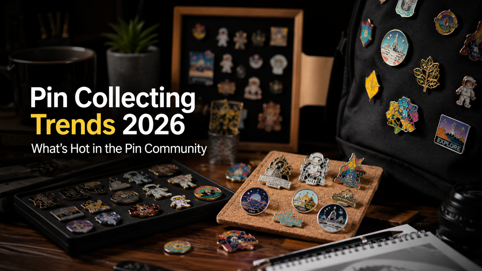 Enamel pin collectors trading and displaying rare pin designs in 2026