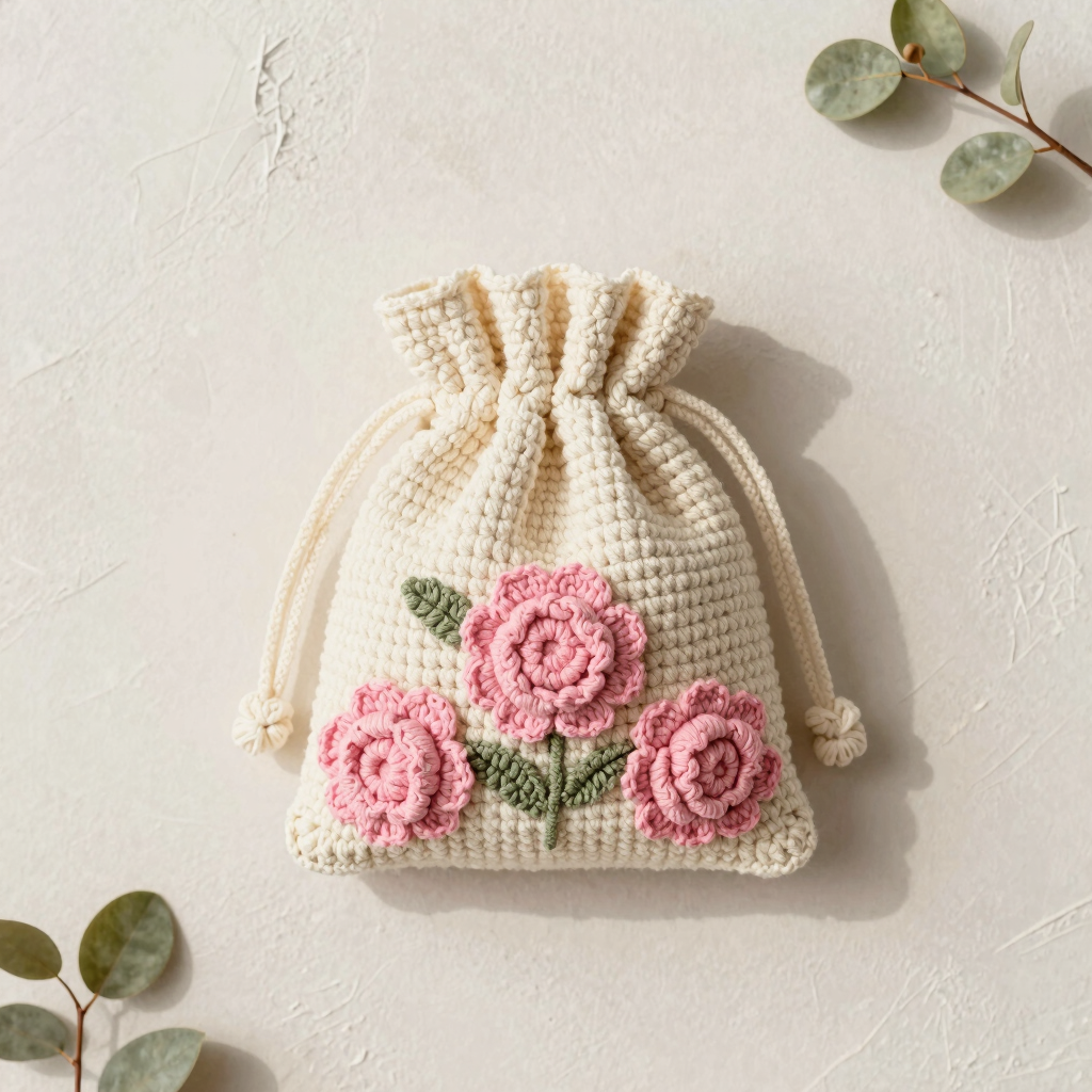 Petal Drawstring Mini Pouch