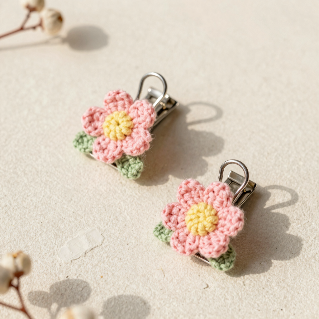 Meadow Flora Crochet Hair Clips
