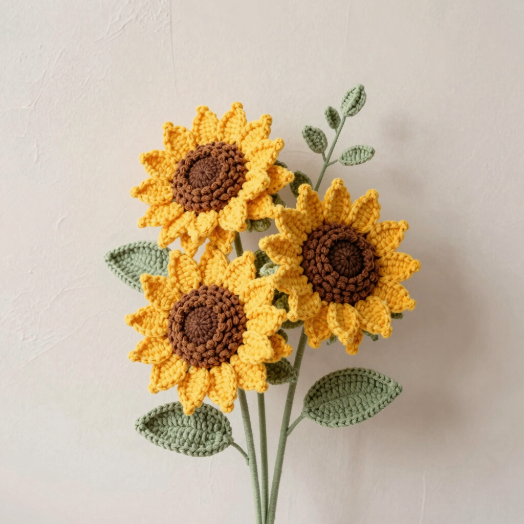Sun-Kissed Crochet Sunflower Bouquet