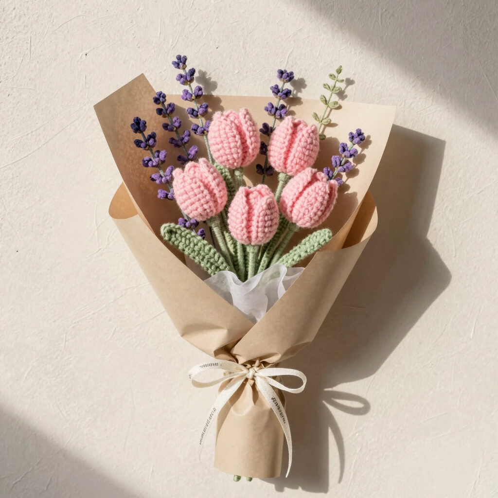 Graceful Pastel Crochet Bouquet