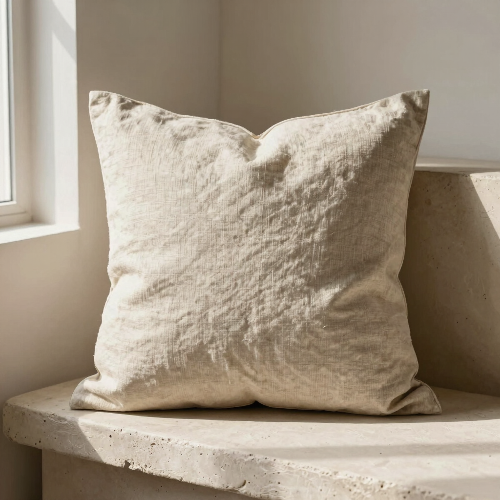 Raw Flax Linen Pillow Cover