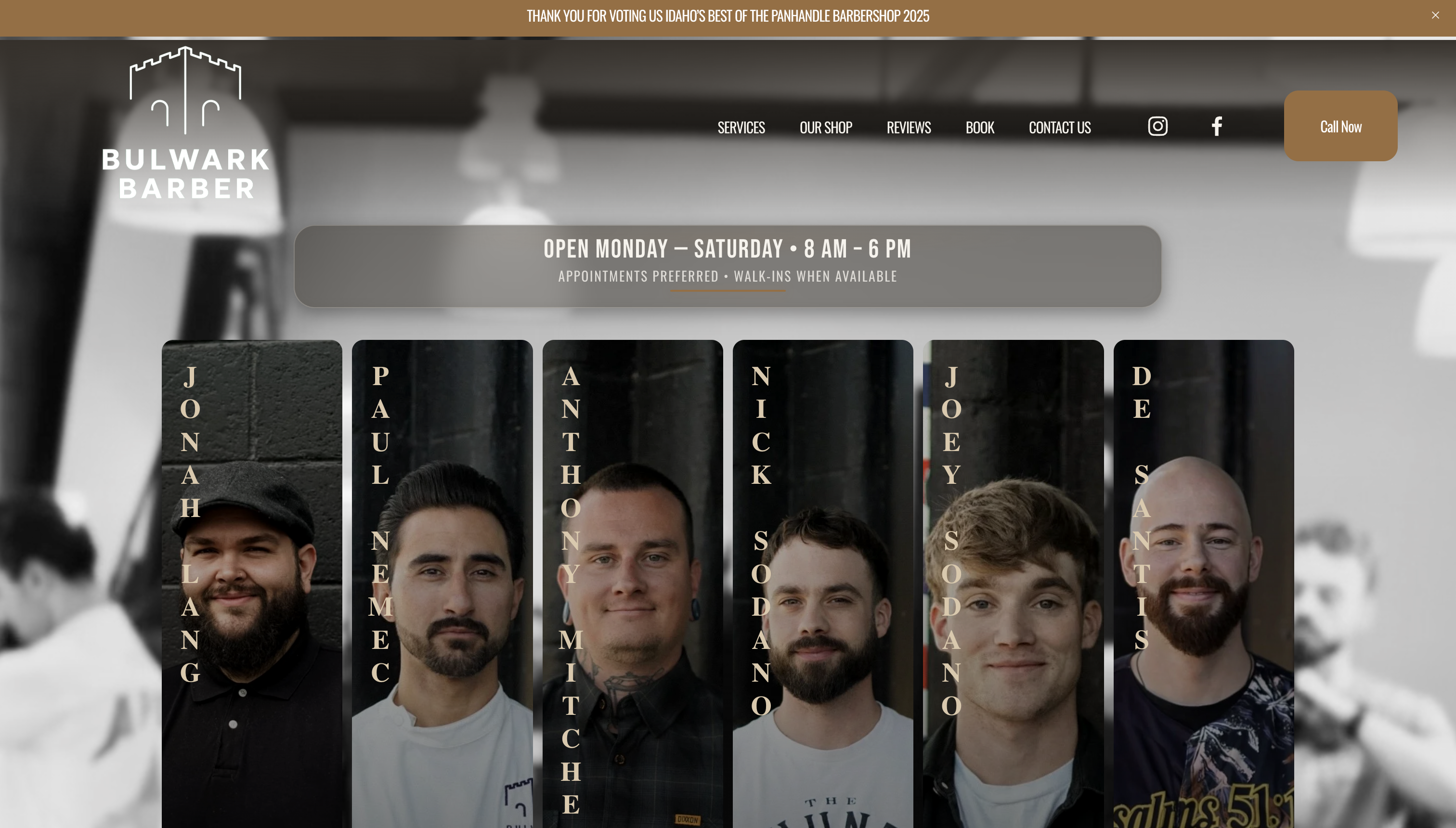 Bulwark Barber website redesign
