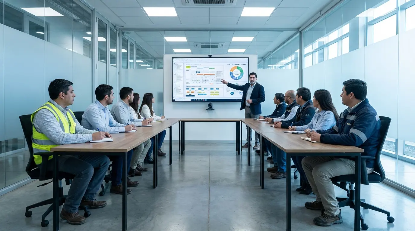 Equipo directivo y operativo alineando criterios de implementación