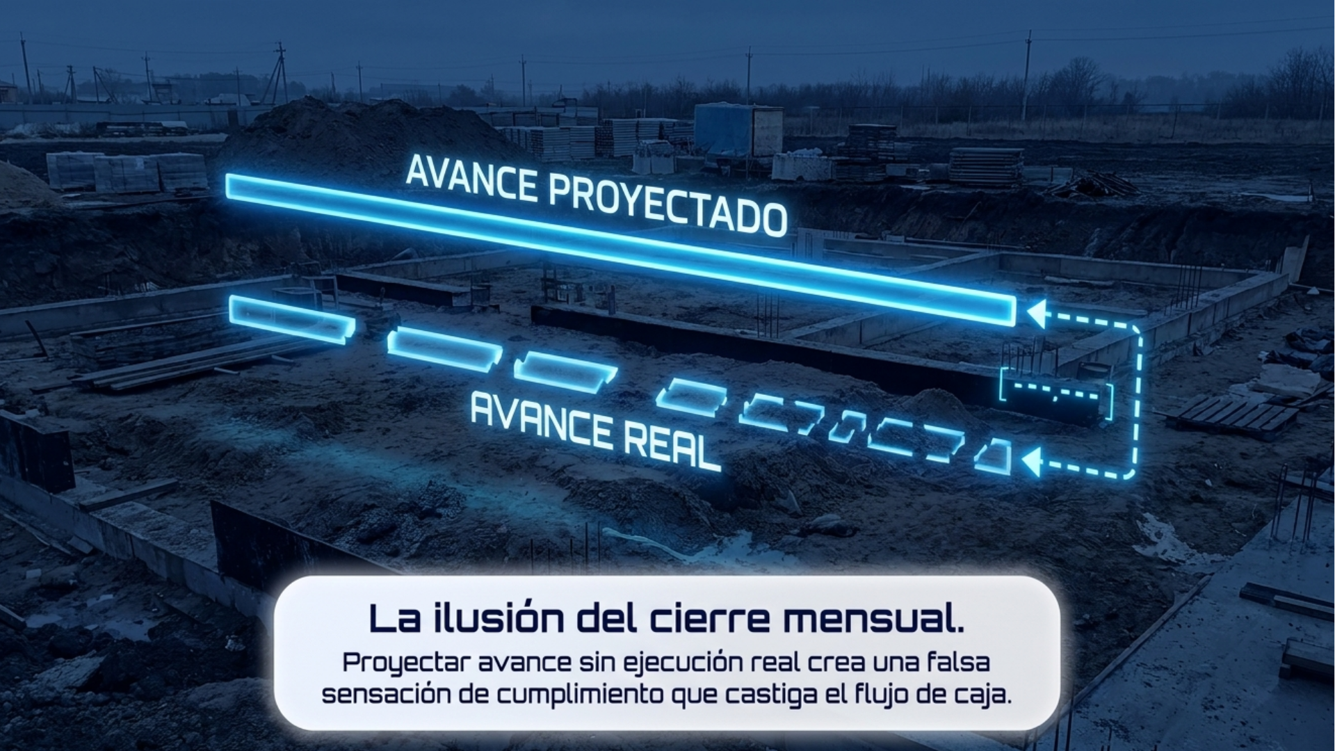 Avance proyectado versus avance real en obra