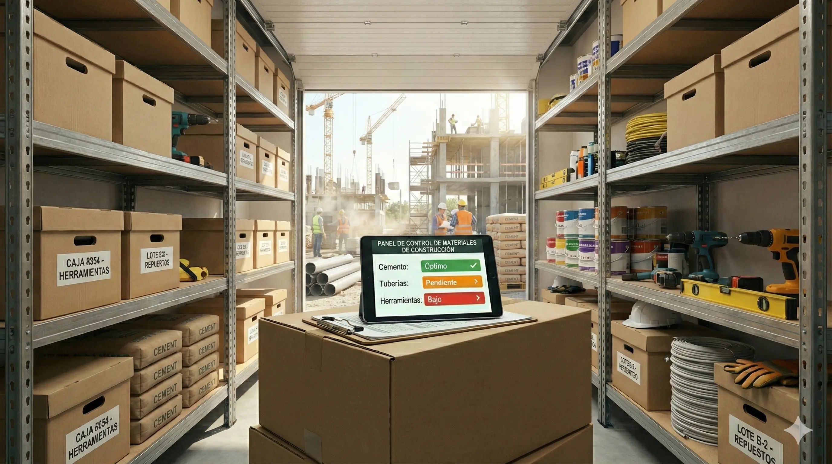 Control de materiales y restricciones para planificación de obra