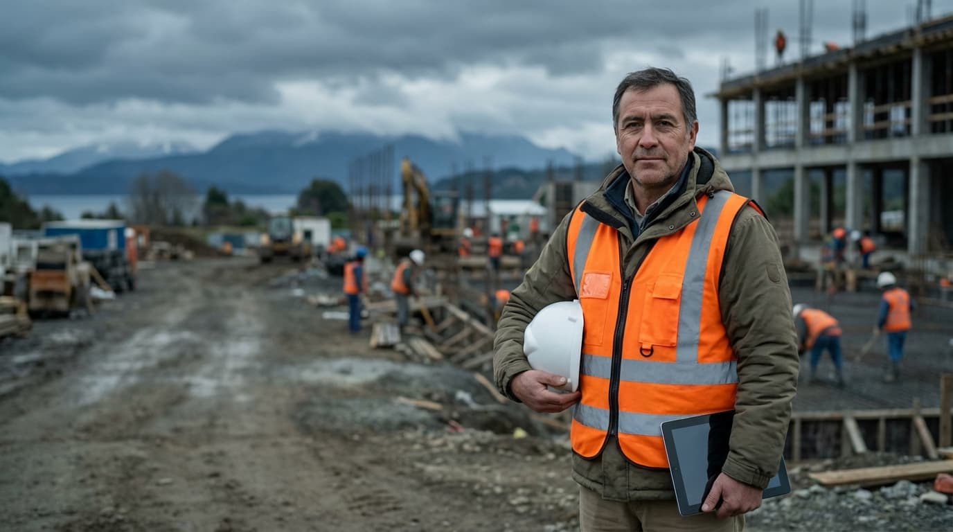 Equipo de obra revisando planificación semanal