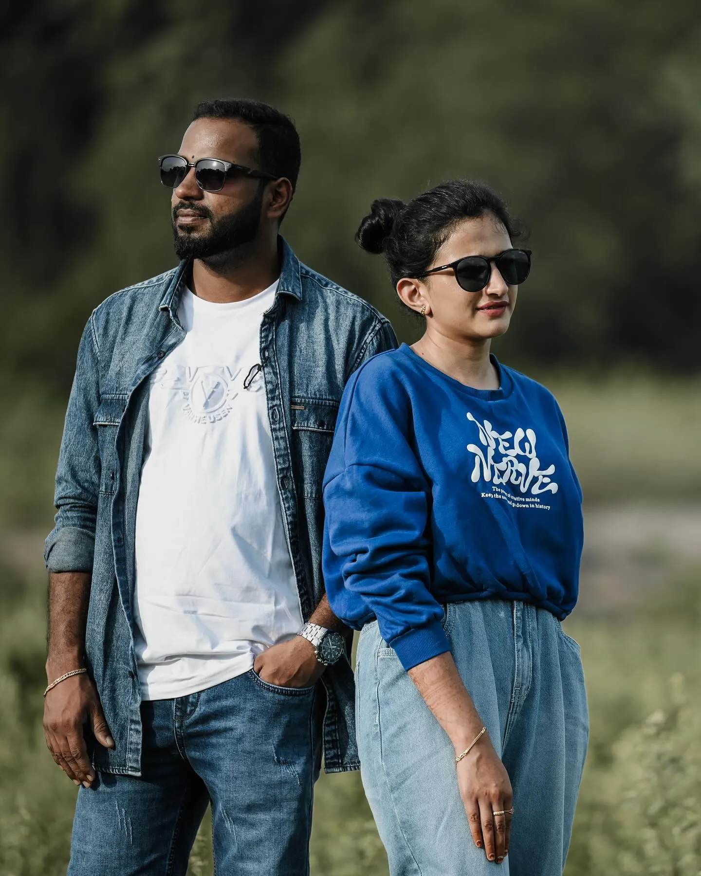 A romantic silhouette of a couple against the Palakkad sky.