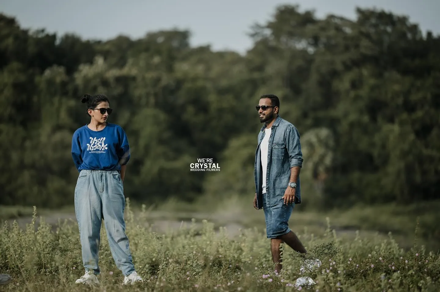 Couple embracing during their pre-wedding photoshoot in Palakkad.