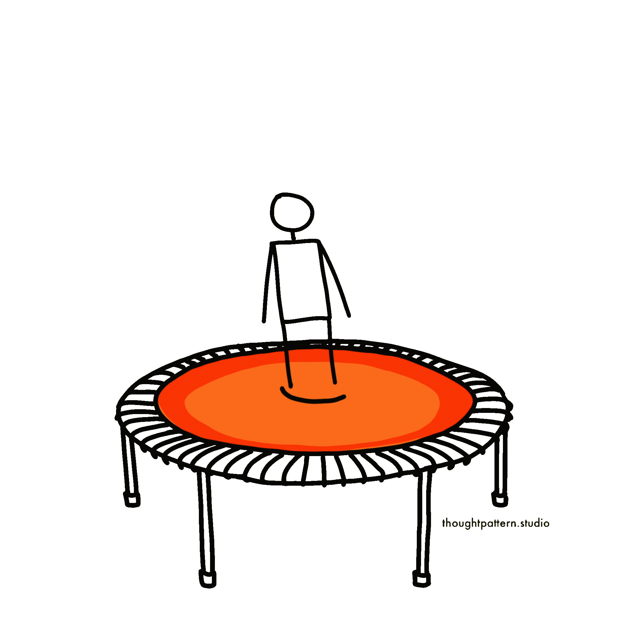 person jumping on a trampoline