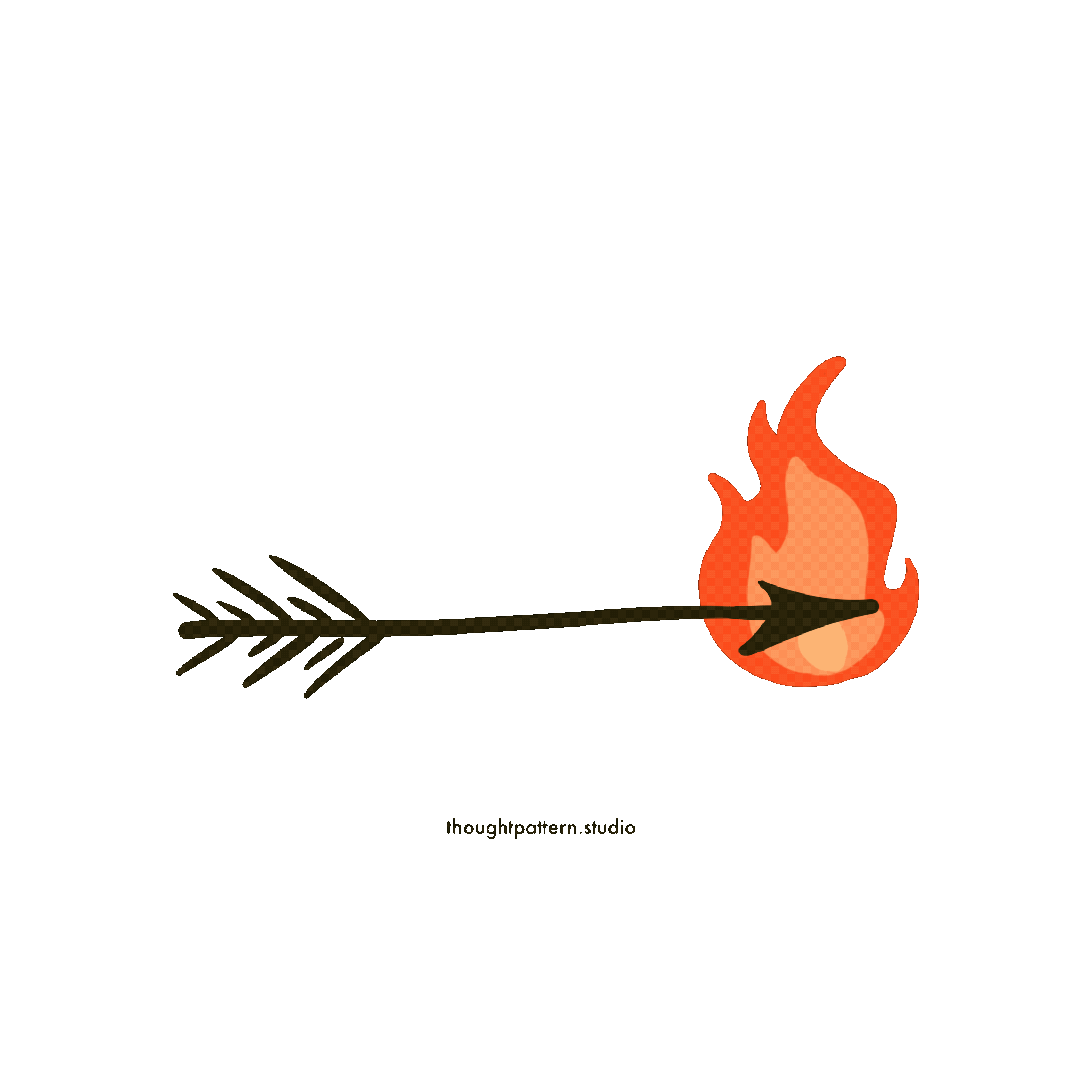 an animation of a flaming arrow transforming into a basketball