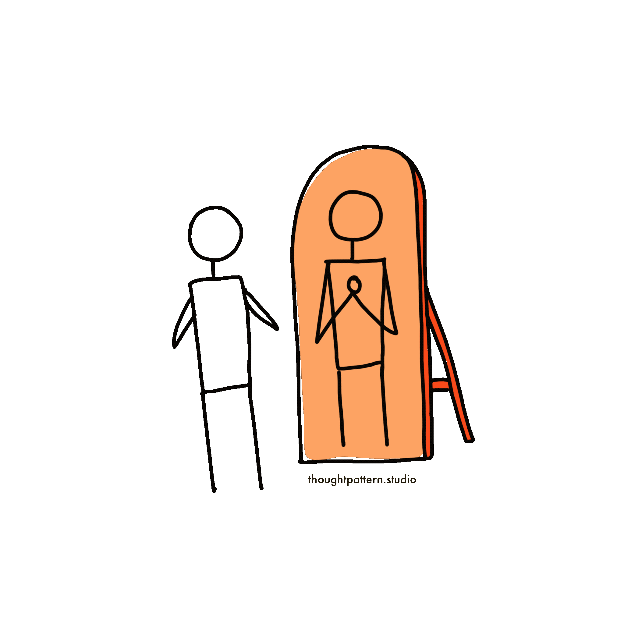 person looking at their reflection in a mirror 