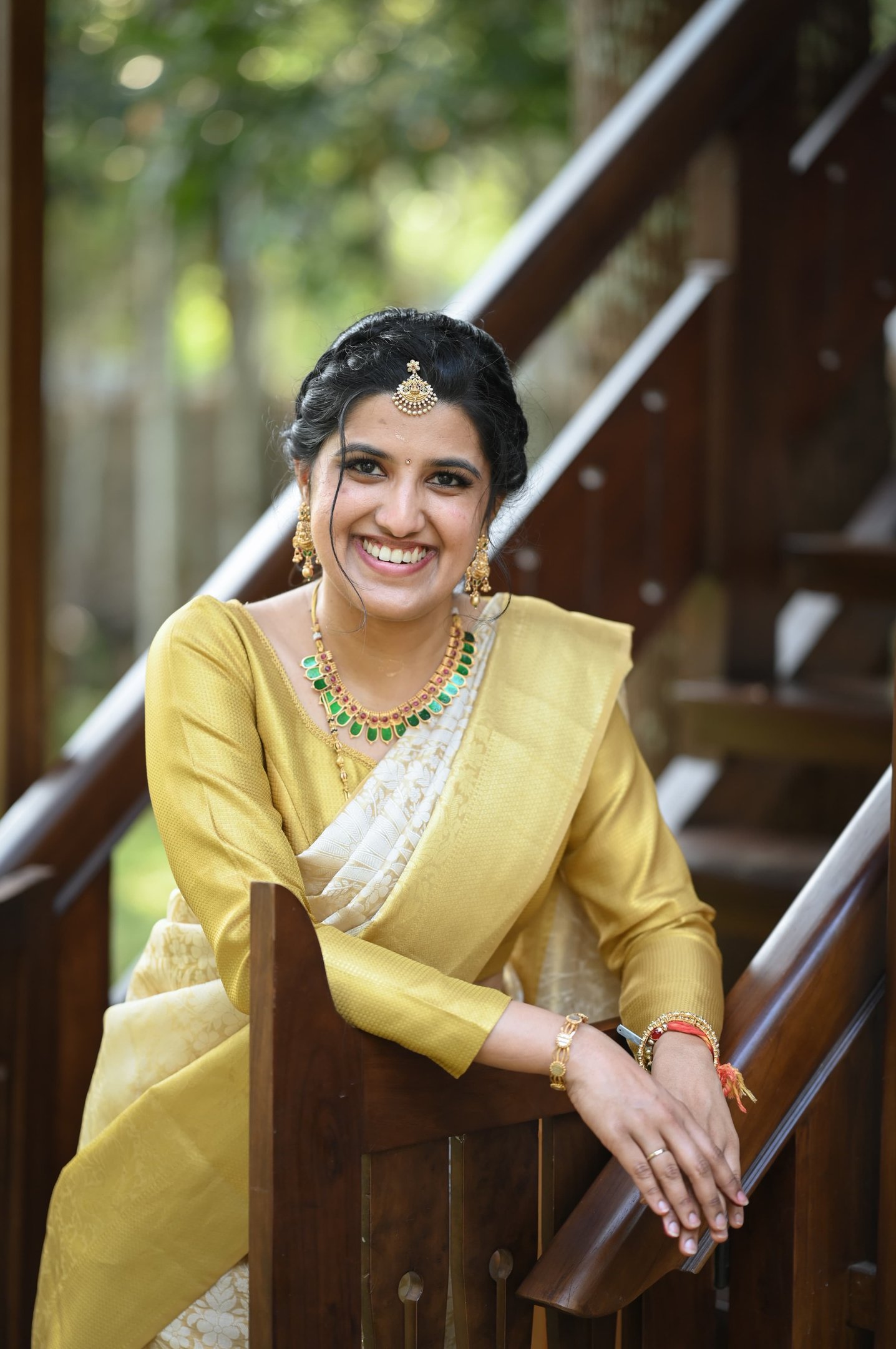 portrait of the bride on her intimate wedding photography in kerala
