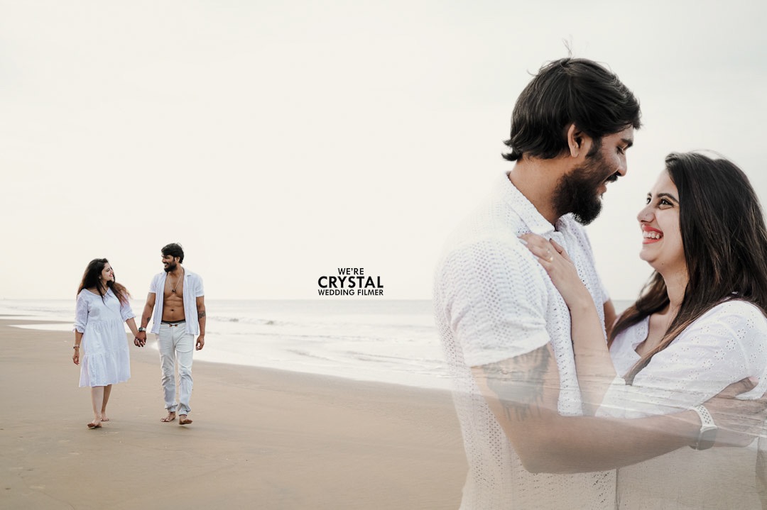 Vibrant and colorful pre-wedding photography of a couple in a Kerala setting.