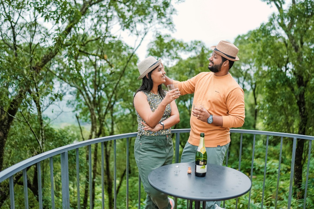 Save the date shoot in a historic fort in Kerala with a couple.