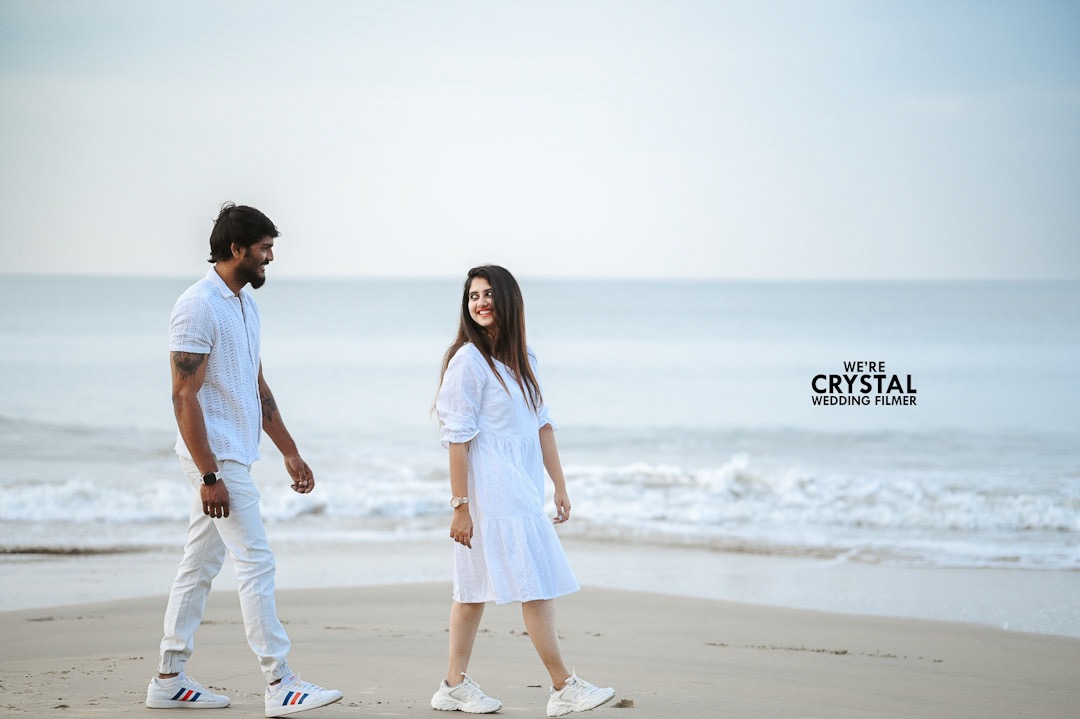 Save the date photography of a couple in the tea gardens of Munnar, Kerala.