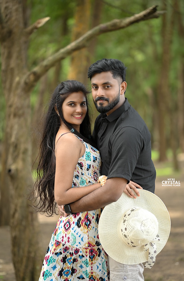 A lighthearted and fun moment from a save the date shoot in Kerala.