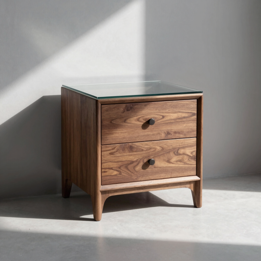 Vellum Glass Top Nightstand