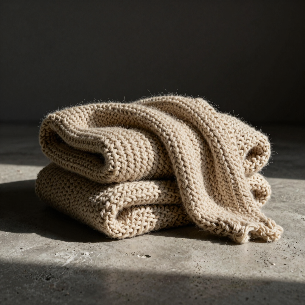 Oatmeal Chunky Knit Desk Wrap
