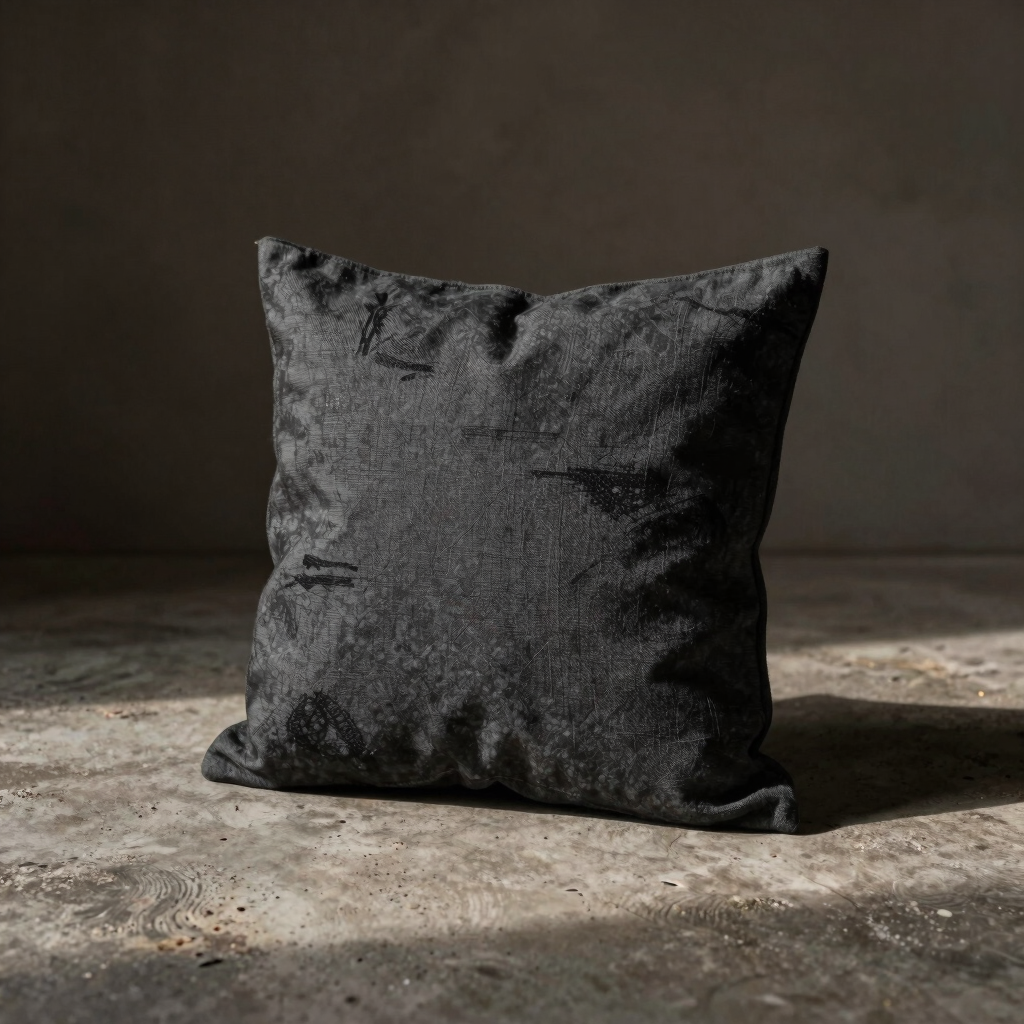 Charcoal Abstract Print Pillow Cover