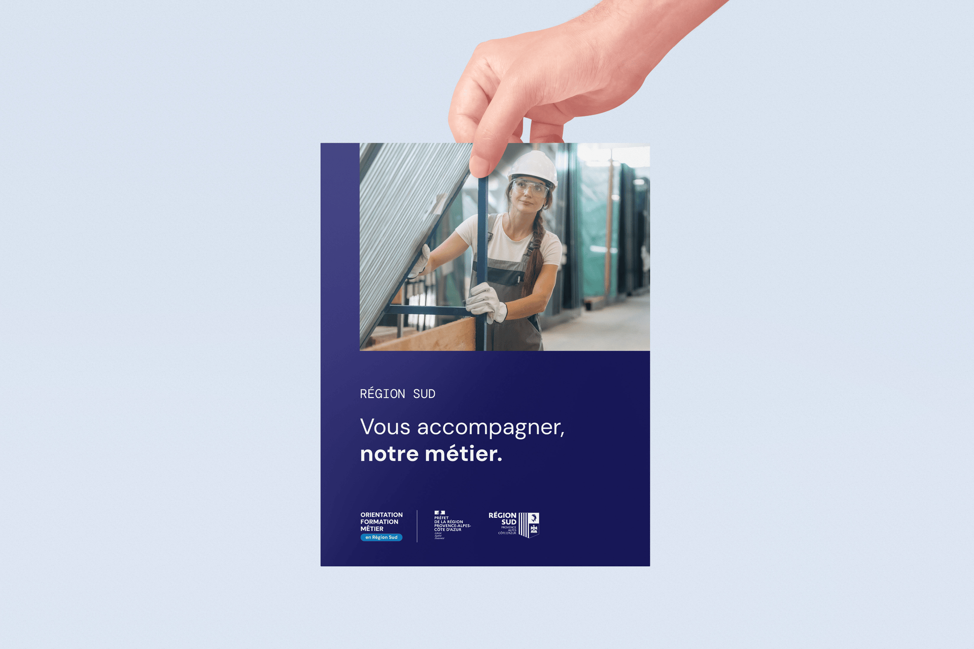 Déclinaison de l'identité visuelle du portail orientation, formation, métiers de la région sud par Tuuk studio